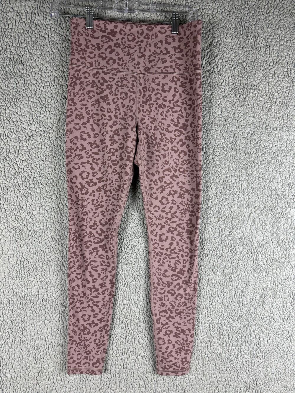 Athleta Elation High Rise Leggings Leopard Cheetah Pink Size S